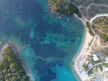 High angle view of sea