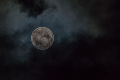 Low angle view of moon in sky