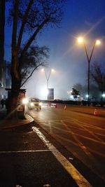 Illuminated street at night