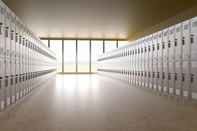 Interior of empty locker room