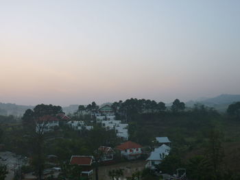 High angle view of townscape against sky