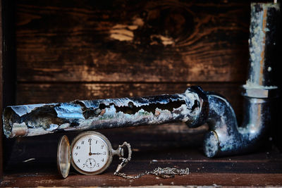 Close-up of old clock