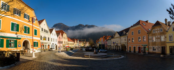 Panoramic view of buildings in frohnleiten famous destination in styria austria