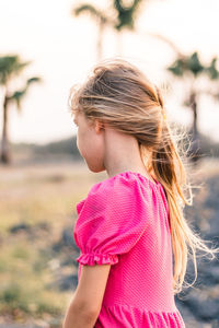 Close-up of girl looking away