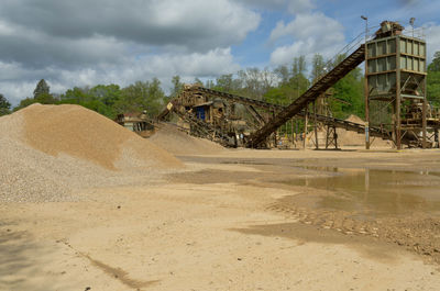 Conveyor belts at quarry