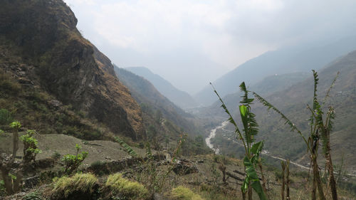 Scenic view of mountains against sky