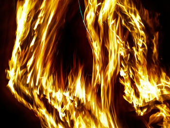 Close-up of fire against black background