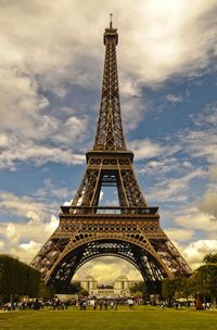 View of tower against cloudy sky