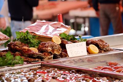 Seafood for sale at market