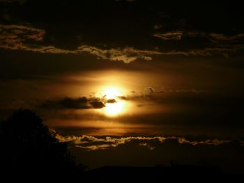 Silhouette of landscape at sunset