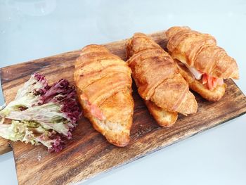 Close-up of breakfast on table