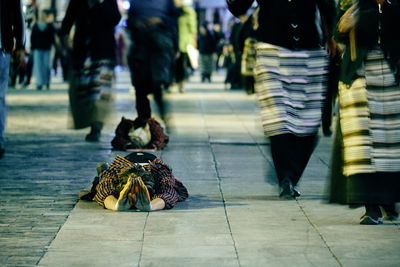 People walking on street