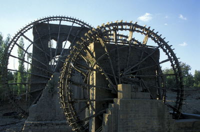 Low angle view of ferris wheel against sky