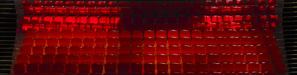 Full frame shot of red blinds