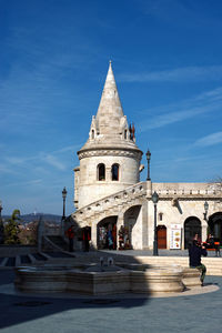 View of historical building against blue sky