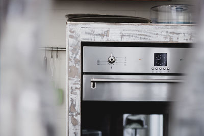 Close-up of oven in kitchen