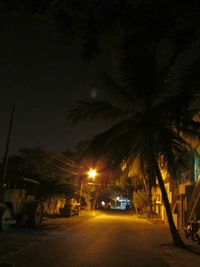 View of road at night