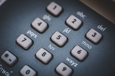 High angle view of computer keyboard