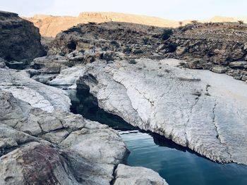 Rock formations in river