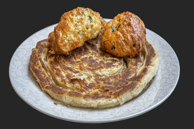 Close-up of bread in plate