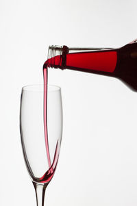 Close-up of red over white background