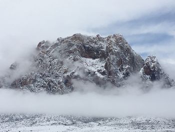 Snow covered mountain against sky