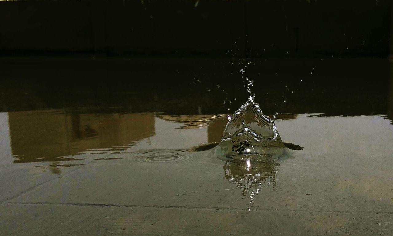 REFLECTION OF SPLASHING IN PUDDLE