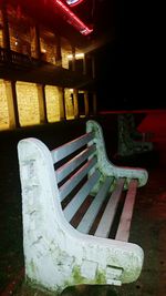 View of empty bench