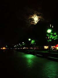 Illuminated street light at night