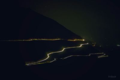 Close-up of illuminated lighting at night