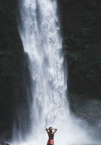 Scenic view of waterfall