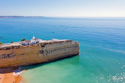 High angle view of sea against sky