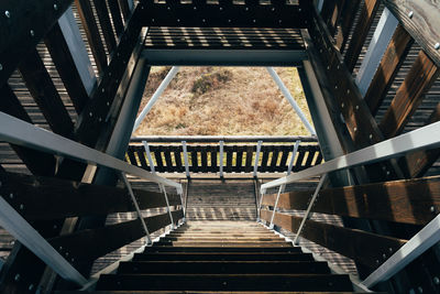 High angle view of staircase