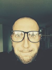 Close-up portrait of serious young man