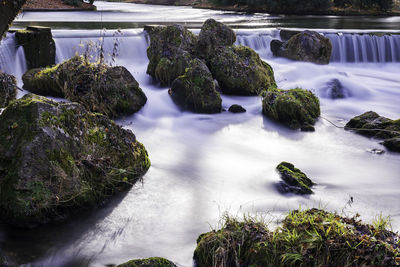 Scenic view of waterfall