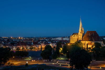View at church in erfurt at night