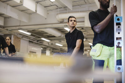 Carpentry students working at workshop