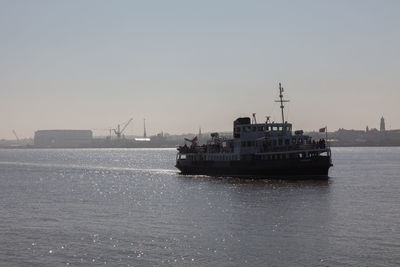 Ship sailing in sea