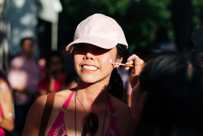 Close-up of a smiling young woman