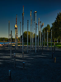 Panoramic view of factory against clear sky