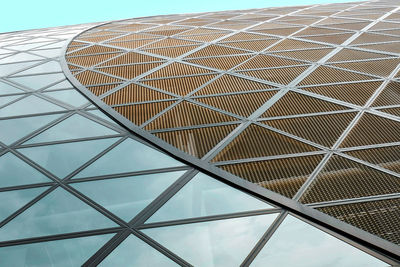 Low angle view of modern building against sky