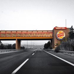 Road sign on highway