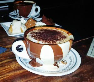 Coffee cup on table