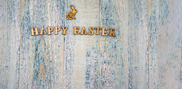 The easter bunny. holy easter. blue turquoise background. happy easter