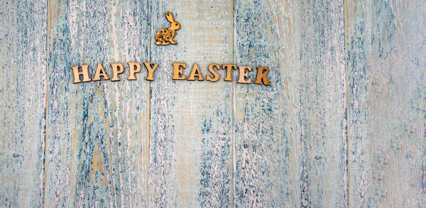 The easter bunny. holy easter. blue turquoise background. happy easter