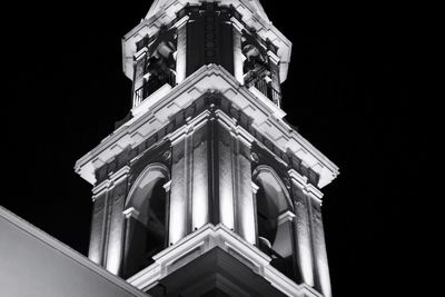 Low angle view of cathedral against sky at night