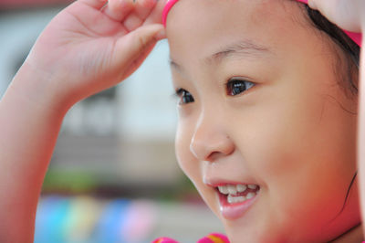 Close-up portrait of cute girl