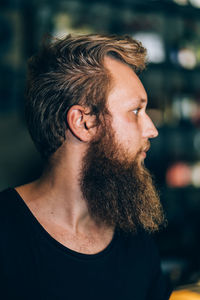 Profile portrait of a bartender