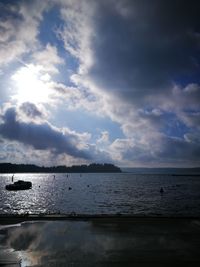 Scenic view of sea and cloudy sky