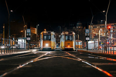 Cars on road at night